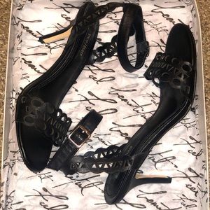 White House | Black Market Ankle Strap Black Heels